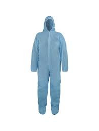 Coveralls w/Hood, Disposable, Blue