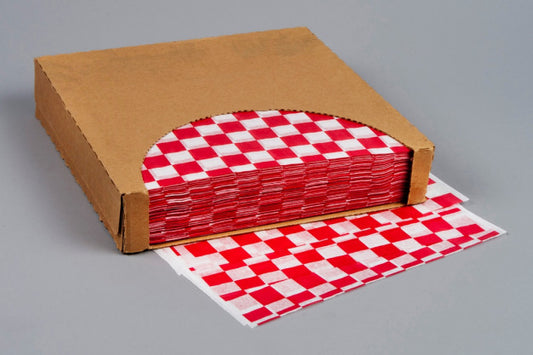 Wax Paper Red Checker - 12" x 12" - 1000 Sheets/Case