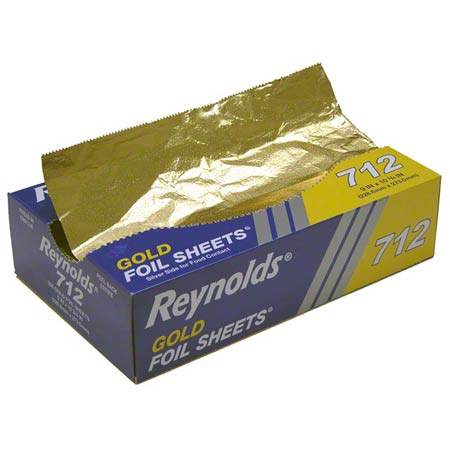 Gold Aluminum Foil Pop Up Sheets, 9 x 10.75 inch, 200 Sheets/Box